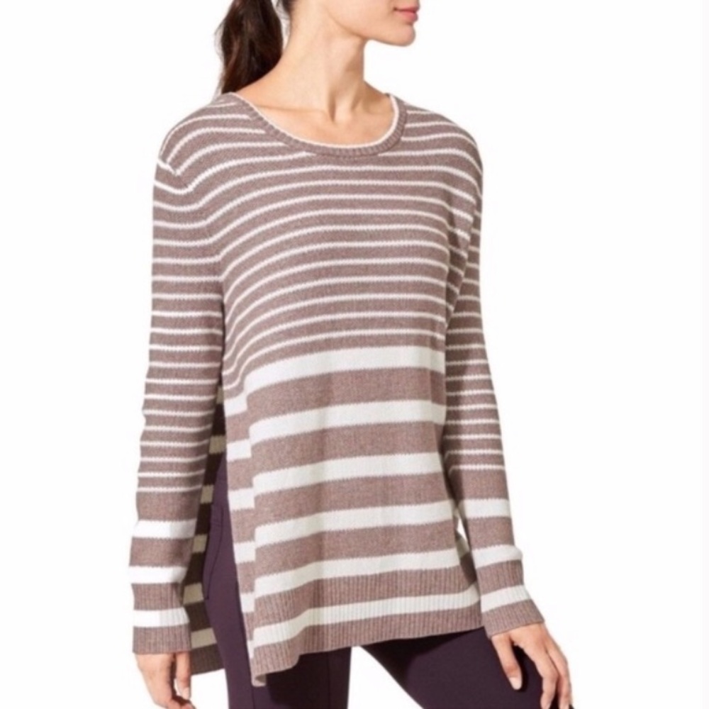 Athleta Striped Ultra Soft Fine Marino Sweater